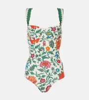 [La DoubleJ] La DoubleJ Boop ruffled floral swimsuit UK 14 white