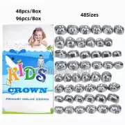 48Sizes Dental Primary Molar Teeth Crown Stainless Steel For Kids Temporary
