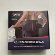 FEATOL Back Brace Support Belt Lumbar Support Back Brace for Back Pain - S/M