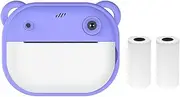 Oimzzr Kid Camera Children 1080P Digital Camera Thermal Print with 2.4Inch IPS Screen P Selfie Video Auto Focus with 2 Rolls Print Paper Birthday Girls Boys Holiday Travel PU-1