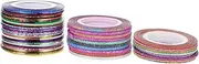 OATIPHO 50Rolls Nail Art Striping Tape Line Sticker Self Adhesive Decorative Tapes for Manicure and Pedicure Colors Colors Matte Easy to Use for Creative Nail