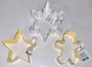 Wondershop at Target Metal Cookie Cutters Star, Snowflake, Gingerbread Man ~ NEW