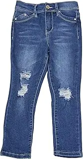 [YMI] Toddler Girl Adjustable Waistband Snap Button Lightly Distressed Skinny Jean