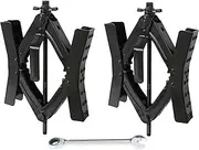 MaxxHaul 50627 Tandem Wheel Chock Stabilizers for Camper Truck Travel Trailer Fifth Wheel Trailer Scissor Locking Style Expand from 3.5" to 12" - 2-Pack