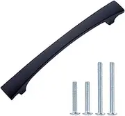 Amazon Basics Thick Modern Curved Cabinet Handle, 6.5-inch Length (5-inch Hole Center), Flat Black, 10-Pack