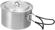 Perfk Camping Pot Outdoor Cooking Pot with Handle Easy to Clean Camp Stockpot Cookware for Trips Backpacking Beach Barbecue Hiking