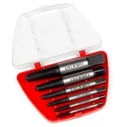 6-Piece Spiral Screw Extractor Set, Stripped Screw Extractor, Screw Remover