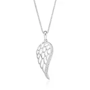 Zamel's Sterling Silver Diamond Set Angel Wing Women's Pendant Jewellery
