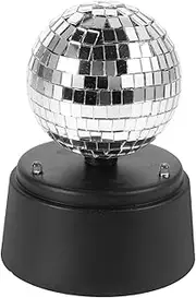 LALADEFIEE Led Rotating Disco Ball Light for Ktv Bar Battery-Powered Table Lamp Glass Mirror Surface Portable and Easy to Operate for Outdoor and Stage Use