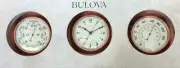 Bulova Metallic Wall Thermometer, Barometer and Clock Set Info Station C4829 NIB