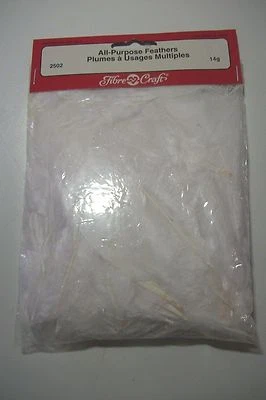 Fibre Craft all-purpose feathers white 14 grams new in package