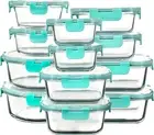 12 Pack Glass Storage Containers with Lids, Leak-Proof Meal Prep Containers, Dis