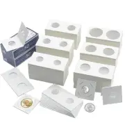 600 Pcs Coin Flips 6 Assorted Sizes 2" x 2" Cardboard Coin Holders Mylar Coin...