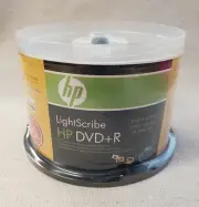 HP LightScribe DVD+R 50-Pack Spindle 16x 4.7GB Data 120 Min Video
