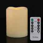 1 Pack 3" X 4" Battery Operated Flameless Candles with Remote and Timer, Outdoor