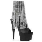 Pleaser Platform Stripper Sexy Black High With Fringe Heels Shoes Pole Dance