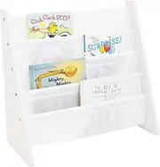 Humble Crew Cambridge Kids Bookcase, 4 Tier Book Storage Bookshelf, White