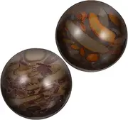 PACKOVE 2 Pack Stone Hand Exercise Balls Hand Massage Balls for Palm Massager Set Decorative Handballs