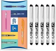 Pilot V PEN - Erasable Disposable Fountain Pen - 0.6mm Nib Tip - Medium Line - Wallet Pack of 5 - Black Ink
