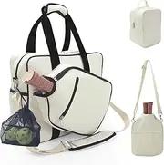 LAKE OF FIRE 3-in-1 Pickleball Bag Set, Pickleball Tote Bag for Women & Men with Thermal Cooler Purse & Paddle Sleeves
