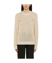 Long-sleeved knitted pullover FR38 White