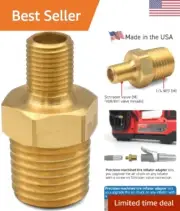 Brass 1/4 NPT to Schrader Valve Adapter - Easy Universal Air Chuck Improvement