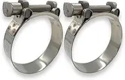 CHUN YUNG DA TT Heavy Duty Hose Clamps, 304 Stainless Steel T-Bolt Clamp, Adjustable Range 68-73 mm, Solid T-nuts and Wide Band for 2.75 Muffler Clamp (2.68-2.87 inch, 2 pack)