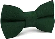 [OTAA] Dark Emerald Green Linen Kids Bow Tie Green 100% Linen Dark Emerald Green Linen Kids Bow Tie