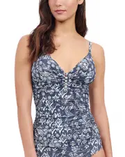 Profile by Gottex Flores V-Neck Shirred Tankini Top