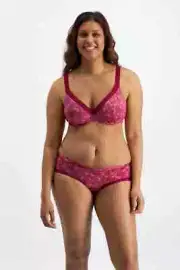 SET Berlei BARELY THERE LUXE T-Shirt 14E Bra 16 Midi Brief Daisy Chain Rrp $93