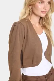 SAINT TROPEZ 30512740 Cardigan Bolero / Shitake / UVP 44,95€ / WINTER 25 / 38-M