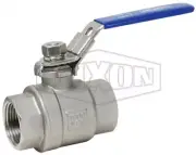 Dixn SSLBV200 2" Stainless Steel Ball Valve Full Port, Locking Handle