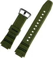 ARSUGMZ Silicone Watch Strap Fit for Casio W-218H F-108 Ae1200 1000 1300 Series Tape Men Waterproof Sweat-Proof Watchband Accessories(Army Green-Black-K5)