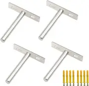 Floating Shelf Brackets 3 Inch Length Blind 3 Inch, Silver Tone