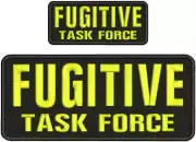 F TASK FORCE EMBROIDERY PATCH 4X10 AND 2X5 HOOK ON BACK BLK/YELLOW