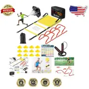 Youth & Adult Agility Speed Training Set: Hurdles, Cones & More - 20ft Ladder