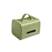 Multifunctional large-capacity tissue box, leather tissue box, portable tissue box, utility box storage box, green