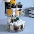 Double-layer 360 Degree Rotation Lazy Susan Kitchen Spice Storage Rack Organizer