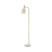 Denton Brass White Adjustable Floor Lamp