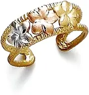 [JewelryWeb] 14k Tricolor Gold Plumeria toe ring-toe ring for Women