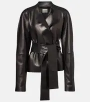 [Khaite] Khaite Edith belted leather jacket AU 16 black