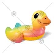 INTEX Kids Rainbow Duck Beach Swimming Pool 2Handles Ride On Float Raft AU STOCK