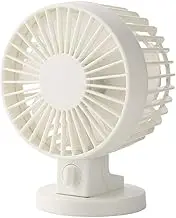 Mini Pedestal Fan, Personal Desktop Air Fan, Rechargeable Battery Operated Electric Fan, Adjustable Portable Fan, Desktop Cute Electric Fan, for Home, Office, Travel,White