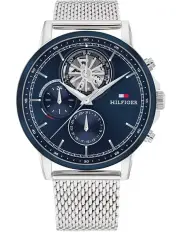 [Tommy Hilfiger] Stewart Stainless Steel Dial Watch in Navy