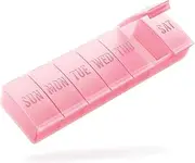 Barhon Pill Organizer Large, Weekly Pill Organizer Pill Box, Medicine Pill Organizer Travel, 7 Day Pill Case for Big Vitamin Supplements Fish Oil, Sakura Pink