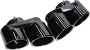 Compatible For BMW X5 X6 X7 G05 G06 G07 2019-2024 Quad Tailtip Muffler Carbon Fiber Exhaust Tip Tip Nozzle Exhaust Head(Glossy Black)