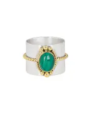 Tiramisu Silver 3.00 ct. tw. Malachite Ring