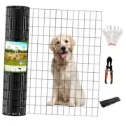 Black PVC-Coated Wire Mesh Fence, 36IN x 50Ft Roll - 16GA Durable Chicken Wire