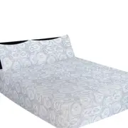 Queen Cotton Flannel Fitted Sheet Set Romano Print Warm Soft 150GSM