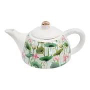 Pink Lily 19.5cm Teapot Porcelain Decorative Tea Brewing Container Pot w/ Handle